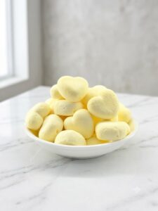 freeze dried ice cream heart shaped durian flavor